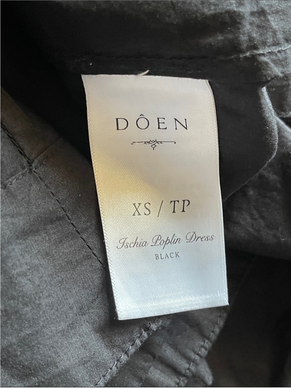 Doen Ischia Poplin Dress Black organic Cotton - Picture 6 of 7